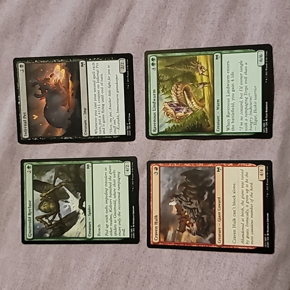 Set of 4 Magic The Gathering (MTG) Creature Misc. Animal Trading Cards